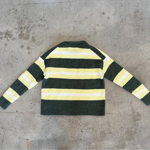 Madewell NWT Striped Fulton Pullover Sweater in Heather Greengrass - Picture 4 of 9